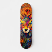 Wild Boho Fox Art Abstrait Skateboard Deck (Devant)
