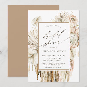 Wild Boho Protea Pampas Grass Floral Vrijgezellenf Kaart