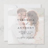 Wild Boho Protea Pampas Grass Wedding Photo Square Save The Date (Achterkant)