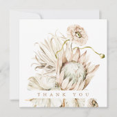Wild Boho Protea Pampas Grass Wedding Square Foto Bedankkaart (Voorkant)