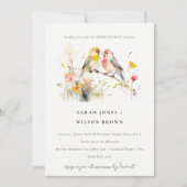 Wild Botanical Waterverf Tortelduifjes Weekend Par Kaart (Voorkant)