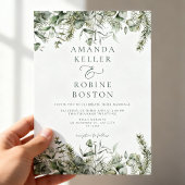 Wild Botanical Wedding Invitation Kaart