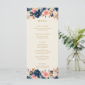 Wild Bouquet Navy & Blush | Menu Mariage (Debout devant)