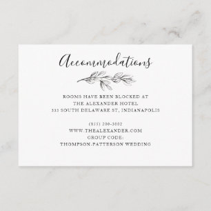 Wild Bouquet Wedding Hotel Informatie Kaart   B&W