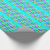 Wild Bright Aqua Pattern Cadeaupapier (Hoek)