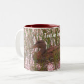 Wild Brown Duck Natuur gepersonaliseerd Tweekleurige Koffiemok (Voorkant links)