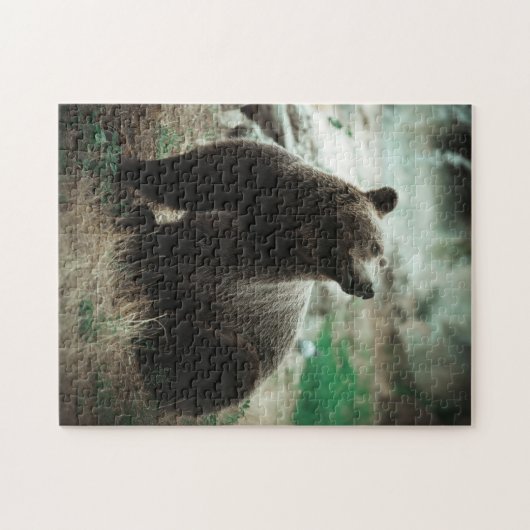 Wild Brown Grizzly Beer Forest Natuur Scenery Uitz Legpuzzel (Horizontaal)