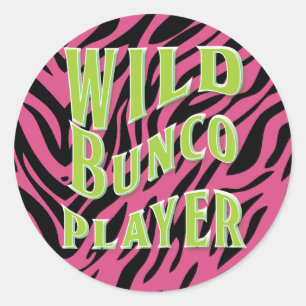 Wild Bunco Player Graphic Design Ronde Sticker