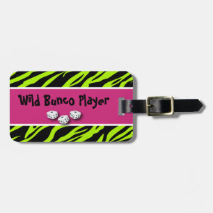 WIld Bunco Player zebra Animal Print Bagagelabel