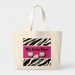WIld Bunco Player zebra Animal Print Grote Tote Bag