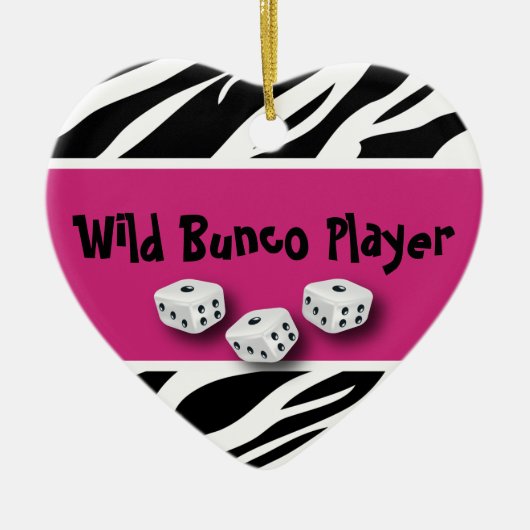 WIld Bunco Player zebra Animal Print Keramisch Ornament (Voorkant)
