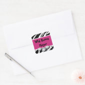 WIld Bunco Player zebra Animal Print Vierkante Sticker (Envelop)