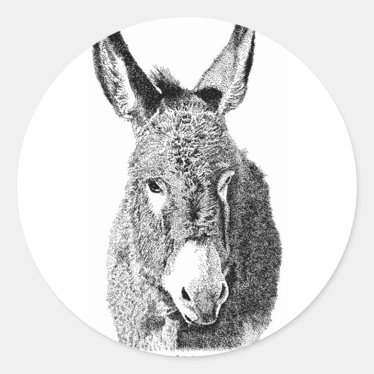 Wild Burro Ronde Sticker (Voorkant)