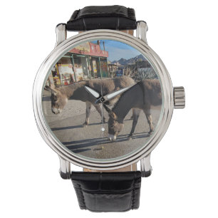 Wild Burros in Oatman, Arizona Horloge