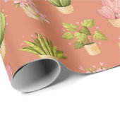 Wild Cactus Pattern Cadeaupapier (Rol Hoek)