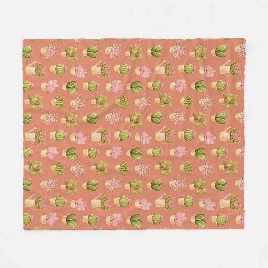 Wild Cactus Pattern Fleece Deken (Voorkant (Horizontaal))