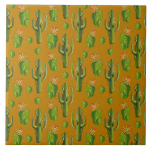 Wild Cactus Pattern Tegeltje