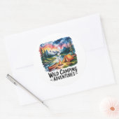 Wild Camping Adventures Waterverf Design Ronde Sticker (Envelop)