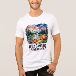 Wild Camping Adventures Waterverf Design Tri-Blend Shirt