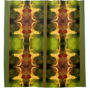 Wild Canada Lily en Insect Abstract Douchegordijn