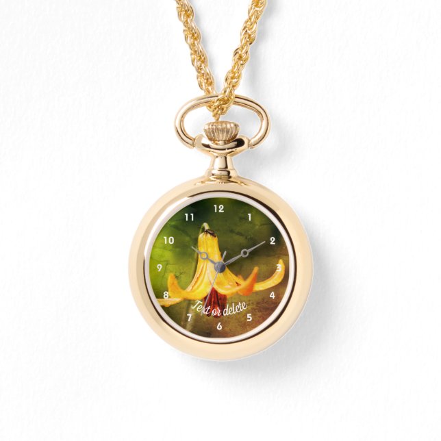 Wild Canada Lily met Insect Abstract Personalized Horloge (Voorkant)