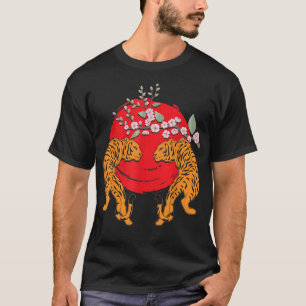 Wild Cat Dierenvriend Cherry Blossom Sakura Asian T-shirt
