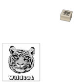 Wild Cat Face Rubberstempel (Gestempeld)