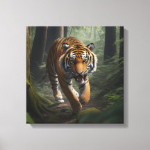 Wild Cat in Golden Forest Canvas