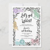 Wild Cat Jungle Anniversaire Fête Invitation (Devant)