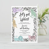 Wild Cat Jungle Anniversaire Fête Invitation (Debout devant)
