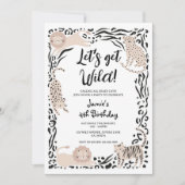 Wild Cat Jungle Anniversaire Fête Invitation (Devant)