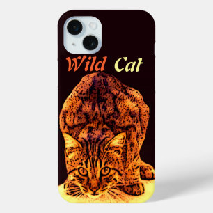 WILD CAT KITTEN iPhone 15 MINI HOESJE