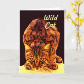 WILD CAT KITTEN KAART (Gele Bloem)