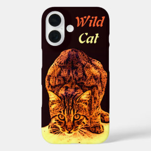 WILD CAT KITTEN Yellow Brown iPhone 16 Hoesje