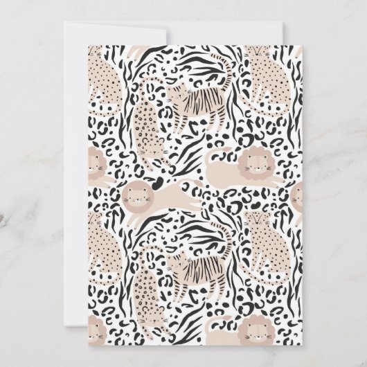 Wild Cat Oerwoud Verjaardagsfeestuitnodiging Kaart (Achterkant)