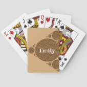 Wild Cat Print Brown Large Animal Pattern Modern Pokerkaarten (Achterkant)
