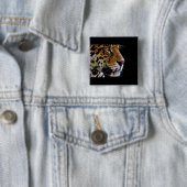 wild cat purr vierkante button 5,1 cm (In situ)