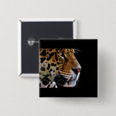 wild cat purr vierkante button 5,1 cm (Voorkant /achterkant)