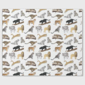 Wild Cats Pattern Cadeaupapier (Vlak)