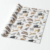 Wild Cats Pattern Cadeaupapier (Uitgerold)