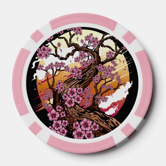Wild Cherry Blossom Poker Chips (Achterkant)