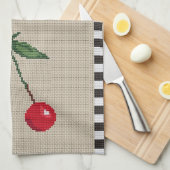 Wild Cherry Cross Stitch Dishtowel Theedoek (Quarter Fold)