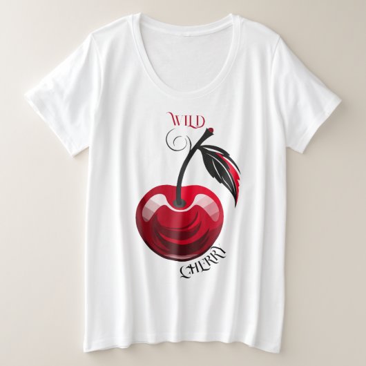 Wild Cherry Grote Maat T-shirt (Design voorkant)