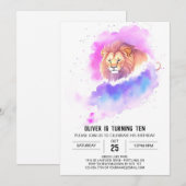 Wild Chic Lion Verjaardag Kaart (Voorkant / Achterkant)