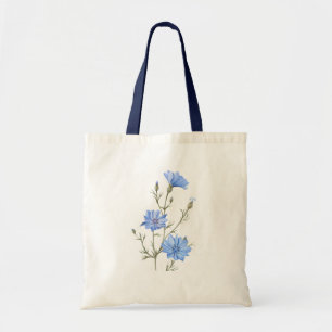 Wild Chicory Flower Botanical Waterverf Art Tote Bag