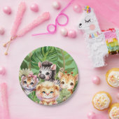 Wild Child Oerwoud Kawaii Animals Papieren Bordje (Feest)