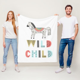 Wild Child Scandia Horse Baby Fleece Deken