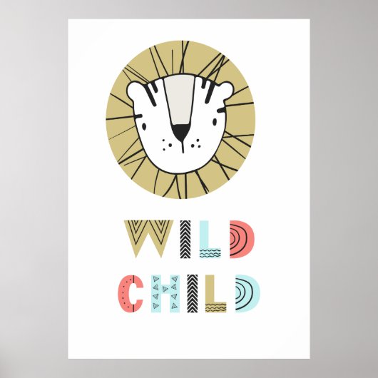 Wild Child Scandia Lion Poster (Voorkant)