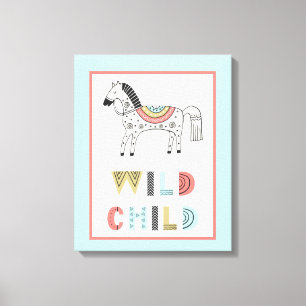 Wild Child Scandia Paarden Nursery Canvas Afdruk