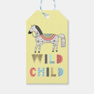 Wild Child Scandinavian Horse Pastel Yellow Cadeaulabel